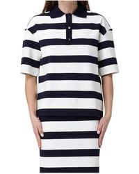 Max Mara - Striped Short-Sleeve Polo Shirt - Lyst