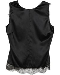 Tom Ford - Lace-Trimmed Satin Top - Lyst