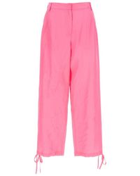 MSGM - Elasticated-Ankles Wide-Leg Trousers - Lyst