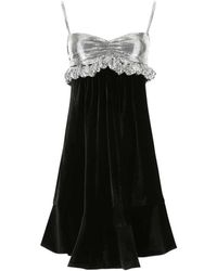 Rabanne - Two-Toned Chainmail Velvet Mini Dress - Lyst