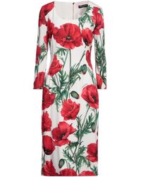 Dolce & Gabbana - Floral Slim Fit Dress - Lyst