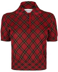 McQueen - Checkered Knit Polo Shirt - Lyst