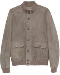Salvatore Santoro - Suede Ribbed-Trim Jacket - Lyst