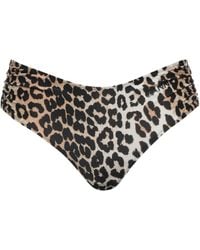 Ganni - Leopardprint Bikini Bottoms - Lyst