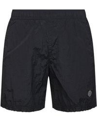 Stone Island - Logo Patch Swim Shorts - Lyst