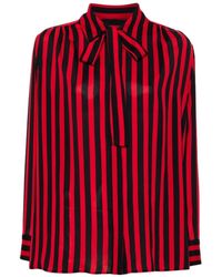 MSGM - Striped Crepe Texture Shirt - Lyst