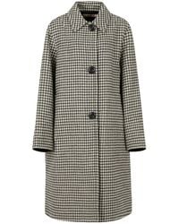 Marni - Felt Coat With Checked Pattern - Lyst