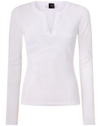 Pinko - Bustier Seam V-Neck Knitted Top - Lyst