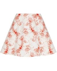 Valentino - Rose-Print A-Line Skirt - Lyst