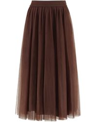 Fabiana Filippi - Elasticated Waistband Midi Tulle Skirt - Lyst