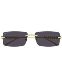 Cartier - Rectangle Frameless Sunglasses - Lyst