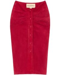 Valentino - Suede Skirt - Lyst