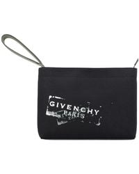 Givenchy - Paris Logo Printed Zipped Pouch - Lyst