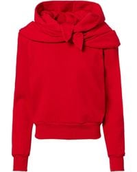 Magda Butrym - Scarf-Detail Cotton-Blend Hoodie - Lyst