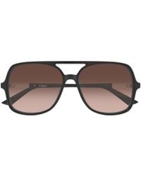 Chloé - Chloé Eyewear Pilot Frame Sunglasses - Lyst