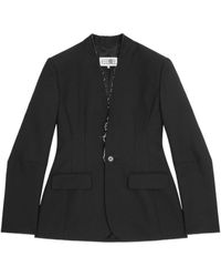 MM6 by Maison Martin Margiela - Single Breasted Tailored Blazer - Lyst