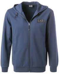 EA7 - Long-Sleeved Zipper Sweater - Lyst