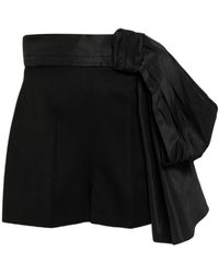 McQueen - Bow-Detailed High-Waist Shorts - Lyst