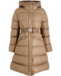 Moncler - Waist-Tightening Mid-Length Hooded Down Jacket - Lyst