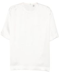 TOTEME - Totême Short-Sleeved Satin T-Shirt - Lyst