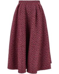 Alessandra Rich - Sequin-Embellished Tweed Midi Skirt - Lyst