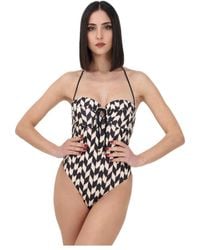 Elisabetta Franchi - Geometric-Print Swimsuit - Lyst