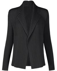 Issey Miyake - Single Breasted Pleated Jacket - Lyst