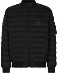 Dolce & Gabbana - Logo Patch Quilted Bomber Jacket - Lyst