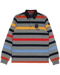 Paul & Shark - Striped Long-Sleeved Polo Shirt - Lyst