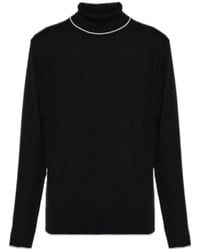Eleventy - Contrast-Trim Turtleneck Knitted Sweater - Lyst