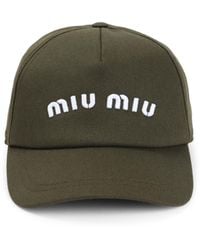 Miu Miu - Drill Logo-Embroidered Baseball Cap - Lyst