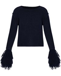 Etro - Fringed Edge Knitted Jumper - Lyst