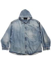 Balenciaga - Collared Long-Sleeve Denim Shirt - Lyst