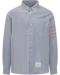 Thom Browne - Bar Stripe Curved Hem Shirt - Lyst