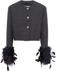 Prada - Button-Embellished Cropped Jacket - Lyst