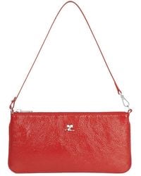 Courreges - Courrèges Logo-Plaque Zipped Naplack Pouch Bag - Lyst