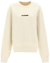 Jil Sander - Logo Printed Crewneck Sweatshirt - Lyst