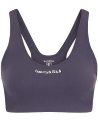 Sporty & Rich - Logo-Print Stretch-Jersey Sports Bra - Lyst