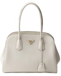 Prada - Medium Leather Tote Bag - Lyst