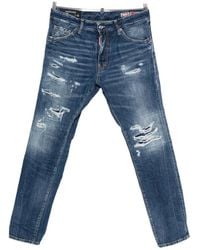 DSquared² - Logo Patch Teddy Distressed Jeans - Lyst