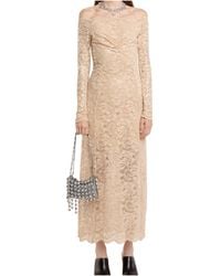 Rabanne - Sequin-Embroidered Lace Long Dress - Lyst