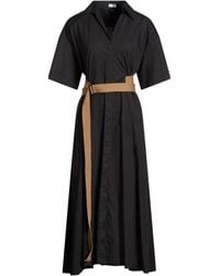 Brunello Cucinelli - Solid Color Short-Sleeve Dress - Lyst
