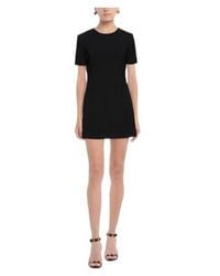 Saint Laurent - Solid Color Short-Sleeved Dress - Lyst