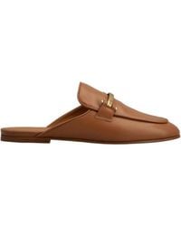 Tod's - Logo Engraved Slip-On Mules - Lyst