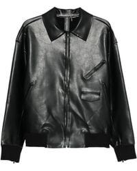 Norma Kamali - Norma Faux-Leather Shirt Jacket - Lyst