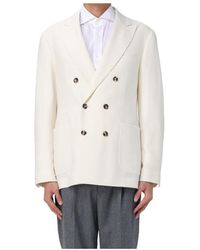 Brunello Cucinelli - Peak-Lapel Double-Breasted Blazer - Lyst