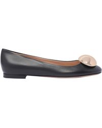 Gianvito Rossi - Round Toe Slip-On Ballerina Shoes - Lyst
