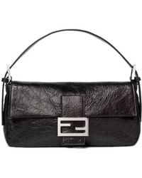 Fendi - Baguette Ff Buckle Cracked Shoulder Bag - Lyst