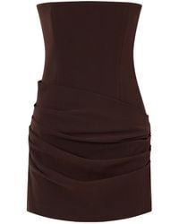 Alex Perry - Strapless Draped Crepe Mini Dress - Lyst