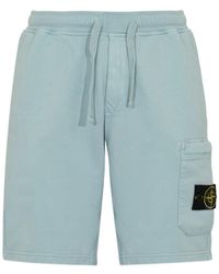 Stone Island - Drawstring Fleece Shorts - Lyst